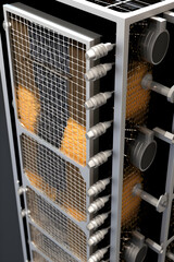 Intricate Design of a HVAC Filter System in a Detailed and highlighted Display