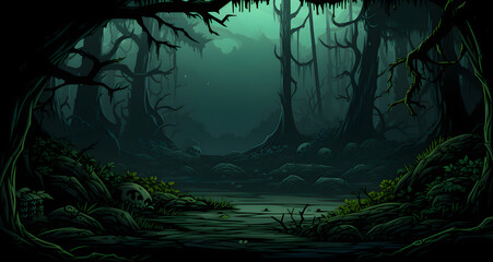 an animated animated view of some kind of forest
