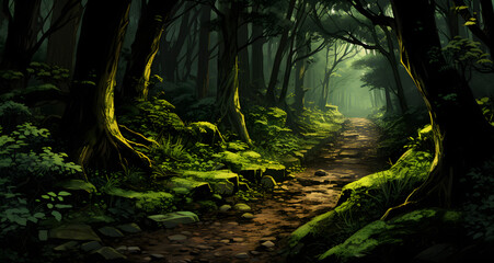 the dirt path that leads to the forest