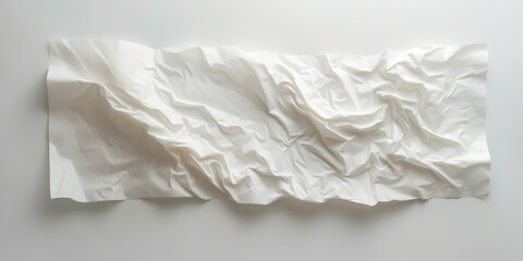 Obraz premium A white paper napkin, made from a paper towel, representing a conceptual minimalist sculpture with heavy use of palette knives, playful performance art, and a handscroll on a white background.