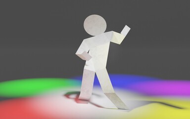 エアギターをプレイする紙人形