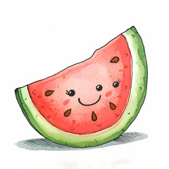 slice of watermelon watercolor - 745492755