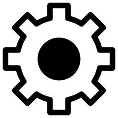 Gear icon. Black gear wheel icon on white background - stock vector.