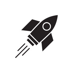 Rocket icon vector. simple flat black illustration on white background..eps