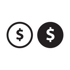 Money icon vector. Dollar sign flat illustration on white background..eps