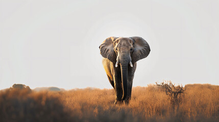 a distant view of an elephant on a walk