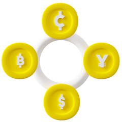 Obraz premium 3D Icon Currency Illustration