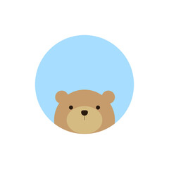 Bear head, round icon. Cute design. Vector illustration. EPS 10.
