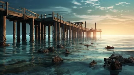 Rolgordijnen A peaceful ancient pier © Wajid