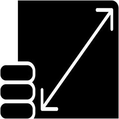 Scalability Icon, Flexible Extend Scale Symbol Vector Stock Illustration, Solid Icon Style Design.