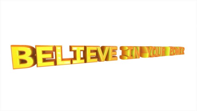 The golden Believe in Your Power text on black luxury background