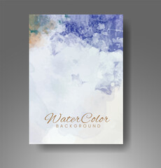 Cards with watercolor background. Design for your cover, date, postcard, banner, logo.