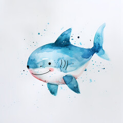 shark watercolor design - 745497704