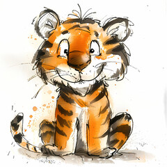 Tiger Watercolor - 745498302