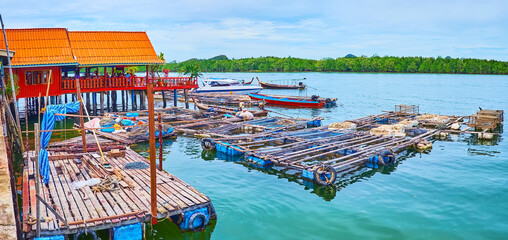 Fish farms of Ko Panyi village, Phang Nga Bay, Thailand