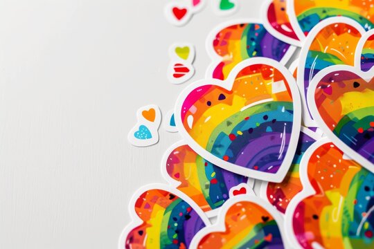 LGBTQ Sticker wooing design. Rainbow restorative motive seductive diversity Flag illustration. Colored lgbt parade demonstration thon. Gender speech and rights empowerment