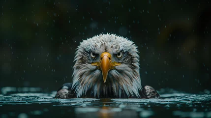 Fotobehang eagle in the water © iuliia