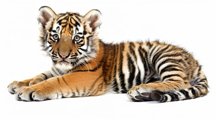 Fototapeta premium Baby tiger isolated on white background
