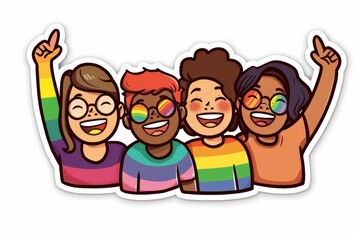 LGBTQ Sticker elegant sticker design. Rainbow alluring motive multifaceted diversity Flag illustration. Colored lgbt parade demonstration mingle. Gender speech and rights color