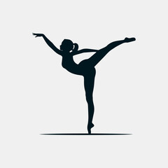 Fototapeta na wymiar flat design gymnast silhouette design vector illustration
