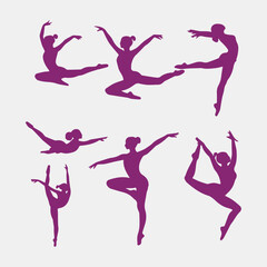 flat design gymnast silhouette design vector illustration