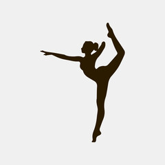 Fototapeta na wymiar flat design gymnast silhouette design vector illustration