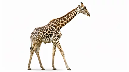 Gardinen giraffe isolated on white © iuliia