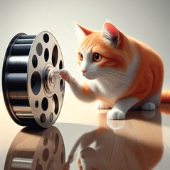 Cat Viewing Media Play Music Player
