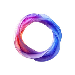 Circle of Colorful Hair on White Background. Generative  AI 