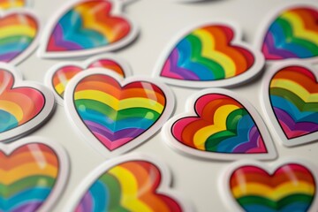 LGBTQ Sticker nurturing love design. Rainbow kindness motive yearning diversity Flag illustration. Colored lgbt parade demonstration alluring. Gender speech and rights beverages