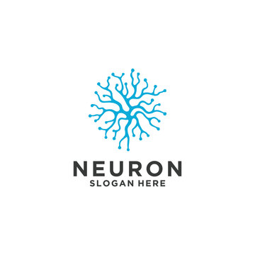 Human Neuron Logo Design, Symbol Vector