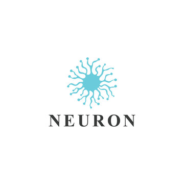 Human Neuron Logo Design, Symbol Vector