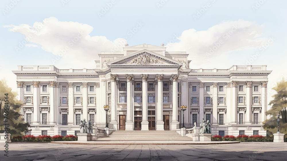 Wall mural neoclassical grandeur building