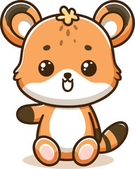 Fototapeta premium cute funny animal cartoon vector on white background 
