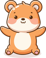 Fototapeta premium cute funny animal cartoon vector on white background 