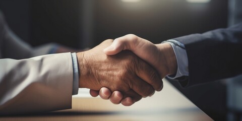 Business people shaking hands, finishing up a meeting