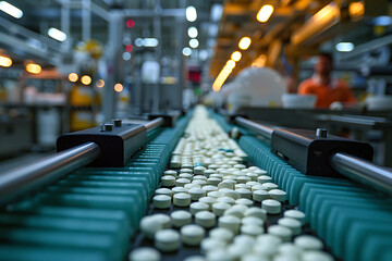 pharmaceutical medicine, production of tablets. pharmaceutical industry production background
