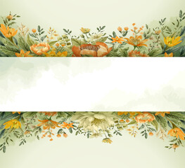 Beautiful floral banner background with space for text - 745502986