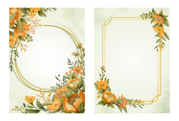 Beautifull floral wedding invitation card template - 745503334