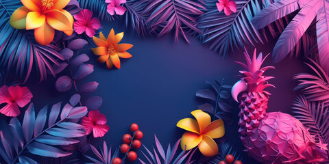 Colorful summer Tropical leaves background