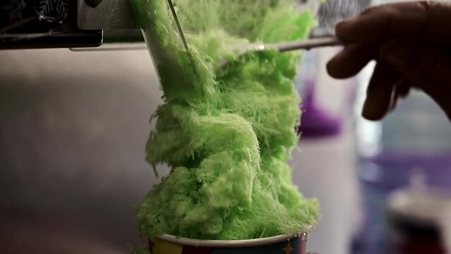 A street vendor is making Bingsu dessert at Nakhon Sawan Province.