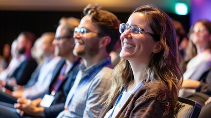Attendees at a tech conference engaged and enjoying a presentation