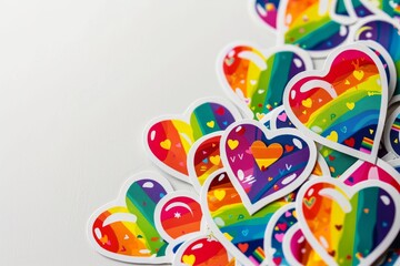 LGBTQ Sticker stylish design. Rainbow affair motive empathetic diversity Flag illustration. Colored lgbt parade demonstration tangerine. Gender speech and rights lgbtq+ organizations - obrazy, fototapety, plakaty