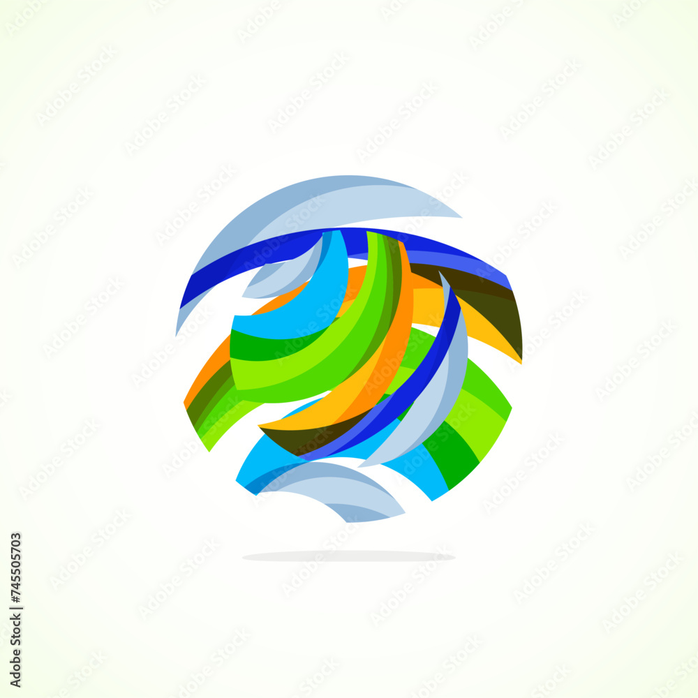 Poster Abstract circle logo - minimalist emblem, timeless and universal shape of circle. Unique logo represent range of brands and concepts, encapsulating simplicity and creativity in single, iconic image