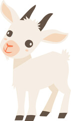 Obraz na płótnie Canvas Cute goat cartoon character isolated.