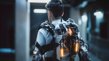 Fototapeta na wymiar Futuristic Robotic Exoskeleton