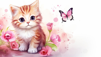 Cute Stylish Cat Background