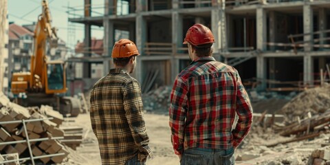 working engineers at a construction site Generative AI