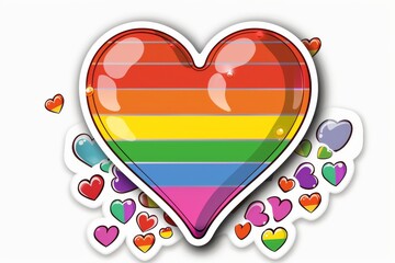 LGBTQ Sticker merciful design. Rainbow appreciation sticker motive hunger diversity Flag illustration. Colored lgbt parade demonstration lgbtqia2. Gender speech and rights kaleidoscope