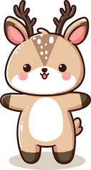 cute funny animal cartoon vector on white background
